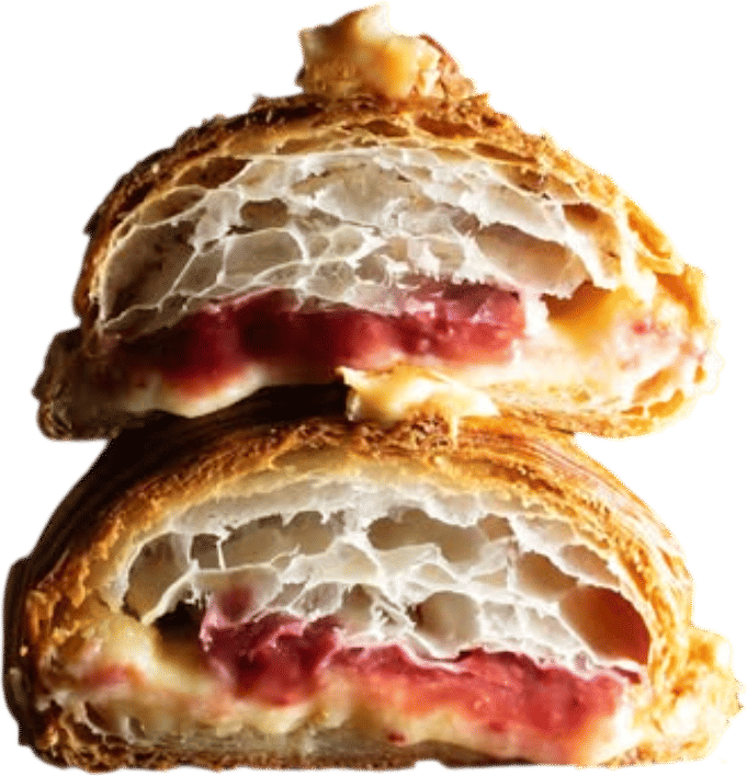 blood orange & raspberry twice baked croissant