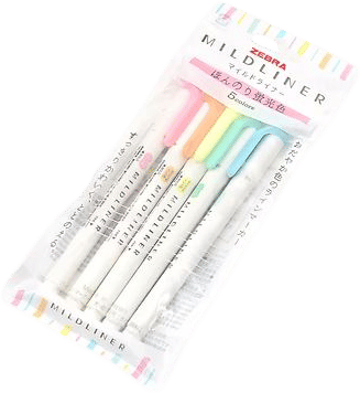 Zebra Mildliner Double-Sided Highlighter Fluorescent Set