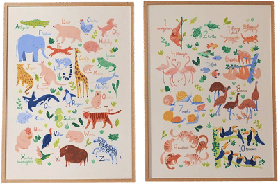 Animal Alphabet & Numbers Nursery Prints