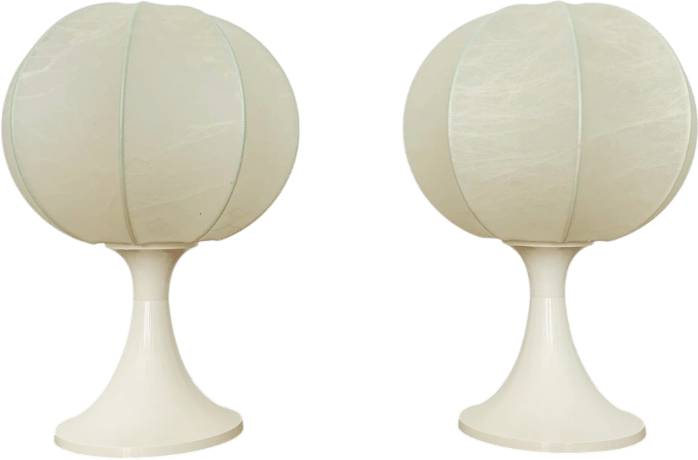 Set of 2 Mid-Century Modern cocoon table lamps | 1950s | Achille Castiglioni era