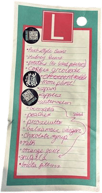 Paper Grocery List