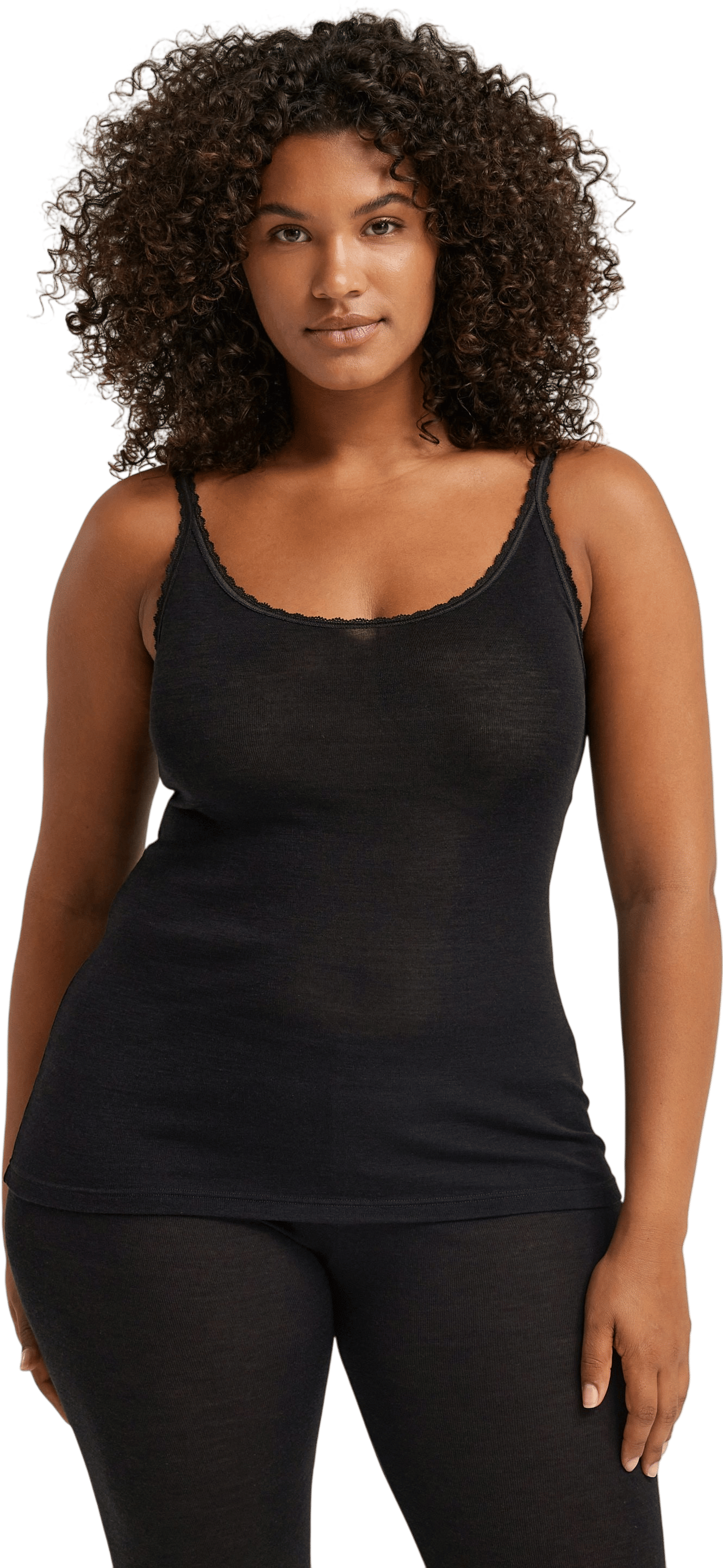 Women's merino wool/silk strap top