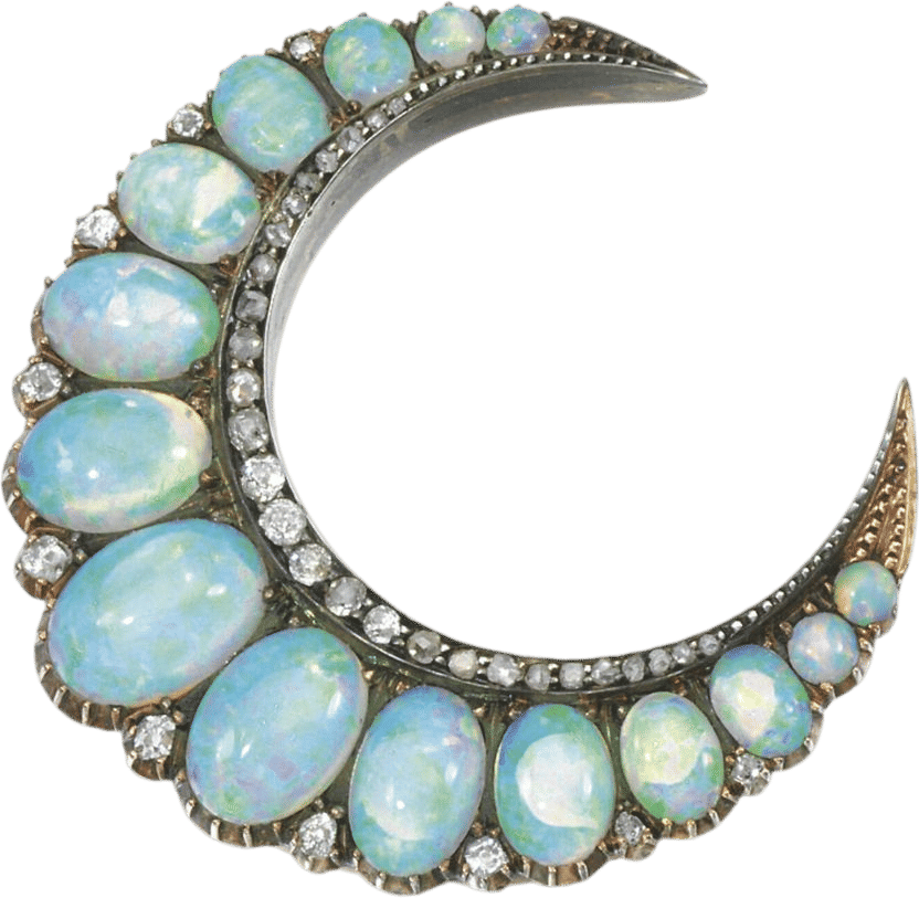 Opal and Diamond Brooch (Late 19th Century)