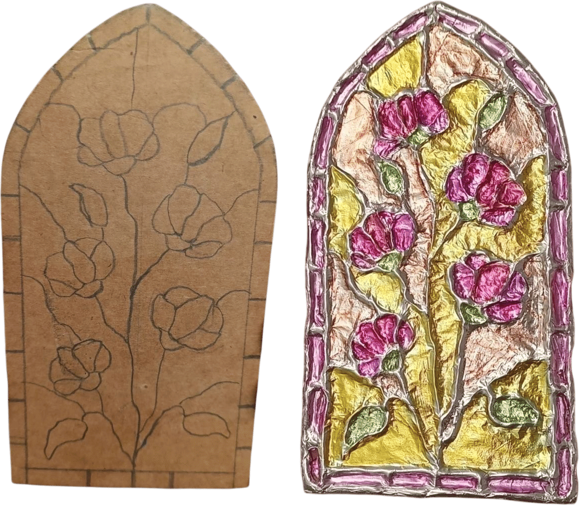 Tin foil stained glass window