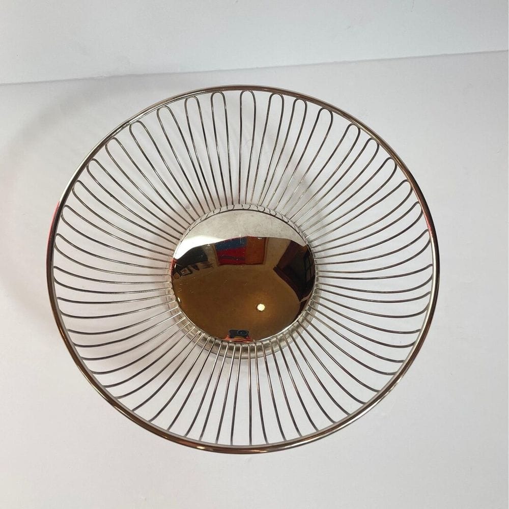 Vintage Wire Fruit Bowl Round Metal Decorative Basket Centerpiece, Silverplate - Etsy