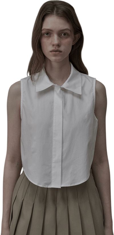 Sleeveless Cotton Shirt