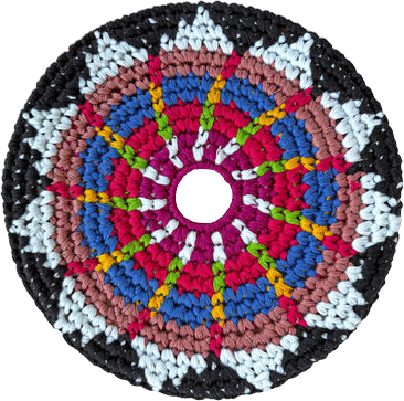 Maya Flya crocheted frisbee