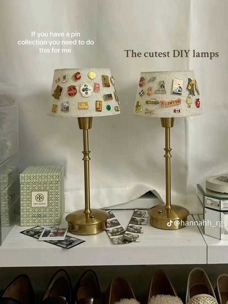 DIY lampshades with pins