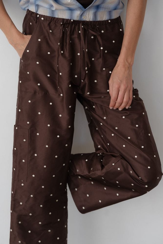 The Taffeta Polka Drawstring Cargo Pant