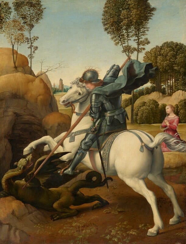 Saint George and the Dragon (1506) Artist: Raphael. Italian, 1483-1520