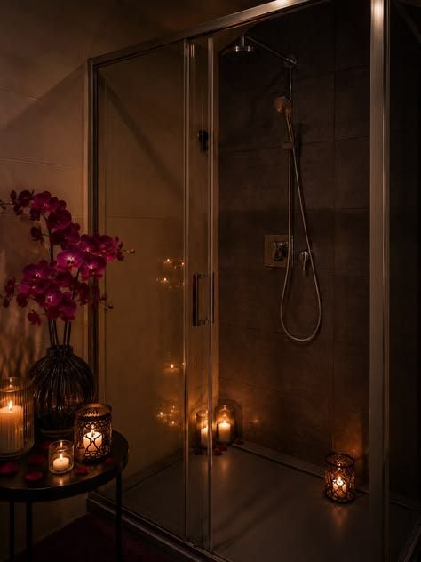 Showering in the candlelight