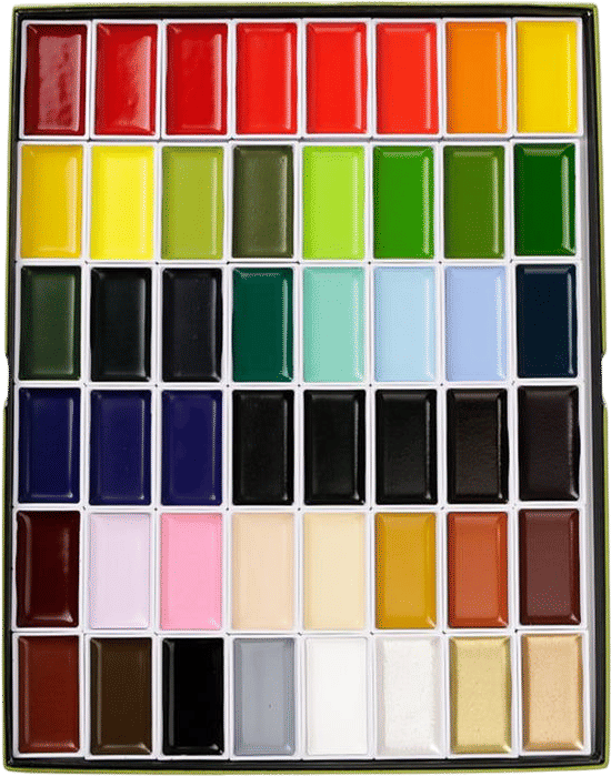 Kuretake Gansai Tambi Watercolor Paint Set, 48 Colors