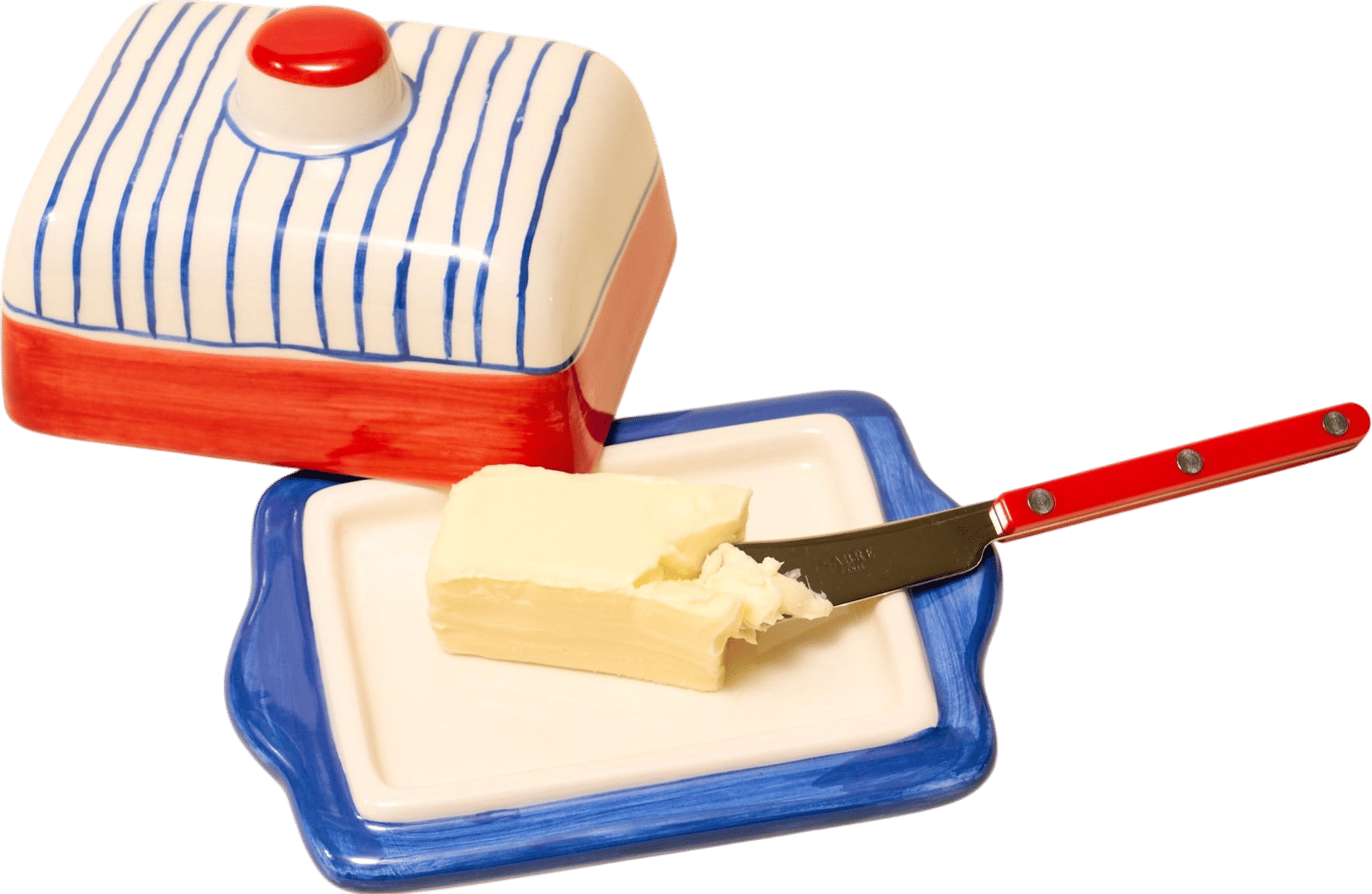 Big Night Striped Butter Dish
