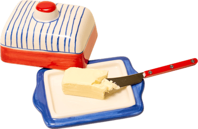 Striped Butter Dish
