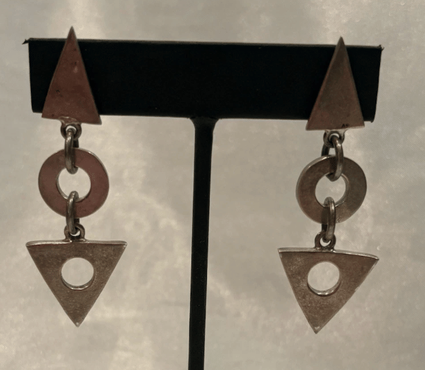 Sterling Shapes Modernist Dangle Earrings