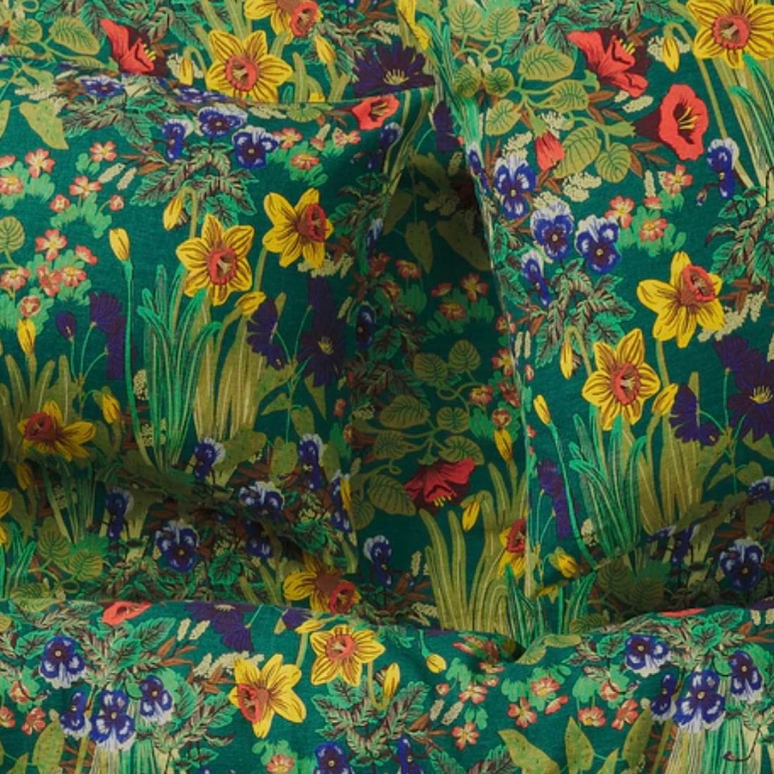 Sage and Clare Babette Linen Quilt Cover - Verdant