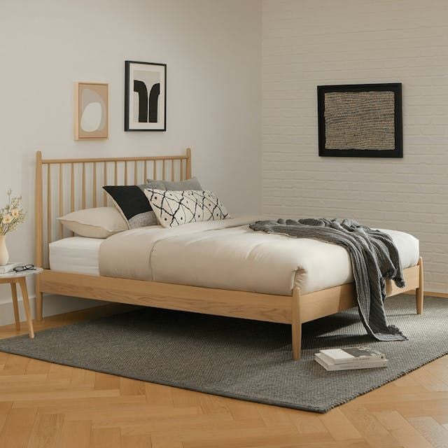 Article Lenia Bed - White Oak, Queen