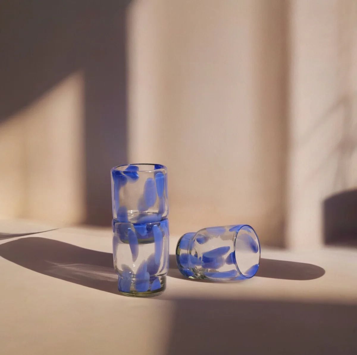 SmithHönig S/4 Marta Stackable Glass Blue & Clear