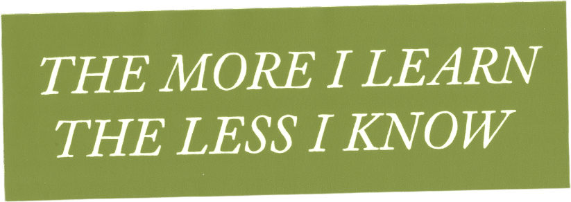 Tess Rubinstein | The More I Learn The Less I Know - Bumper Sticker