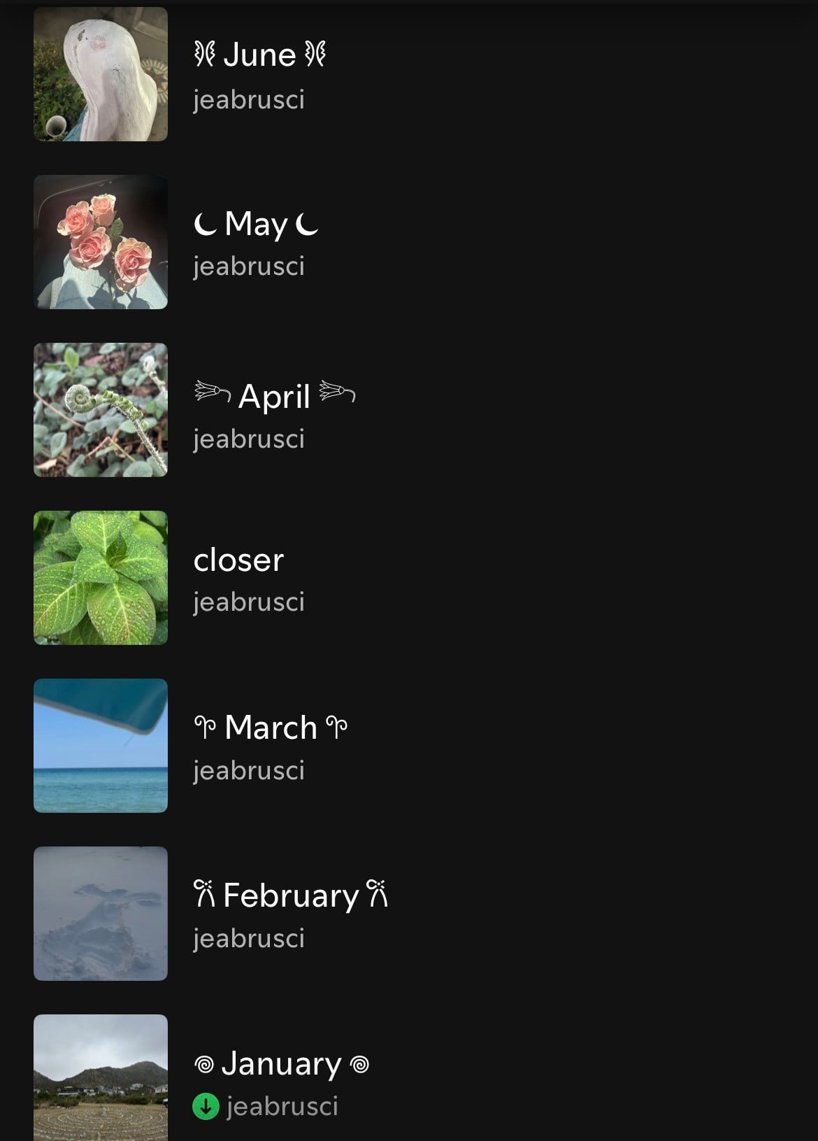 Start each month with a new playlist