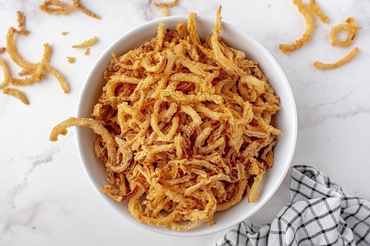 Using Fried Onion Straws in Place of Croutons on a Salad