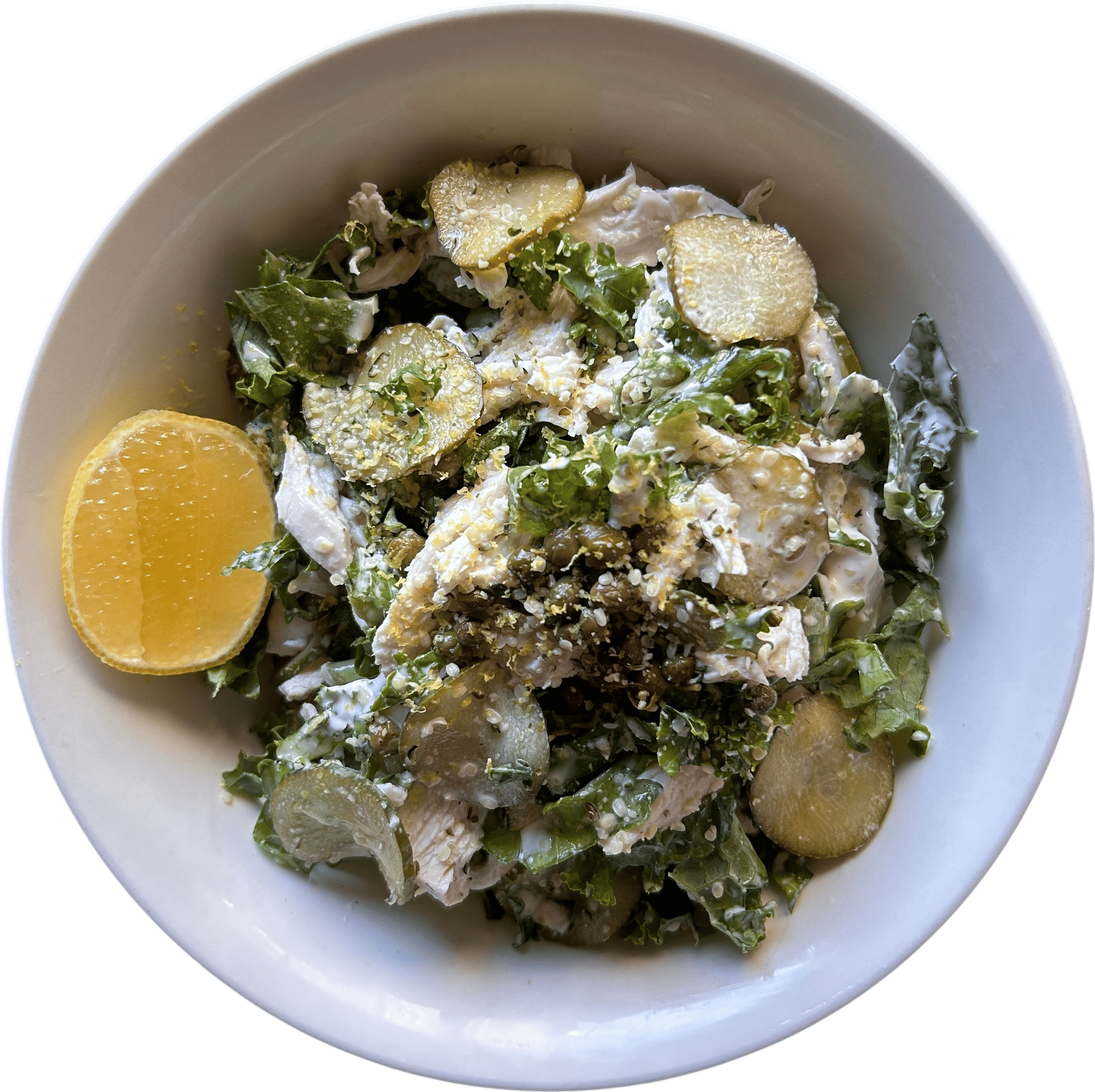 Chicken, Kale & Pickled Cucumber Salad