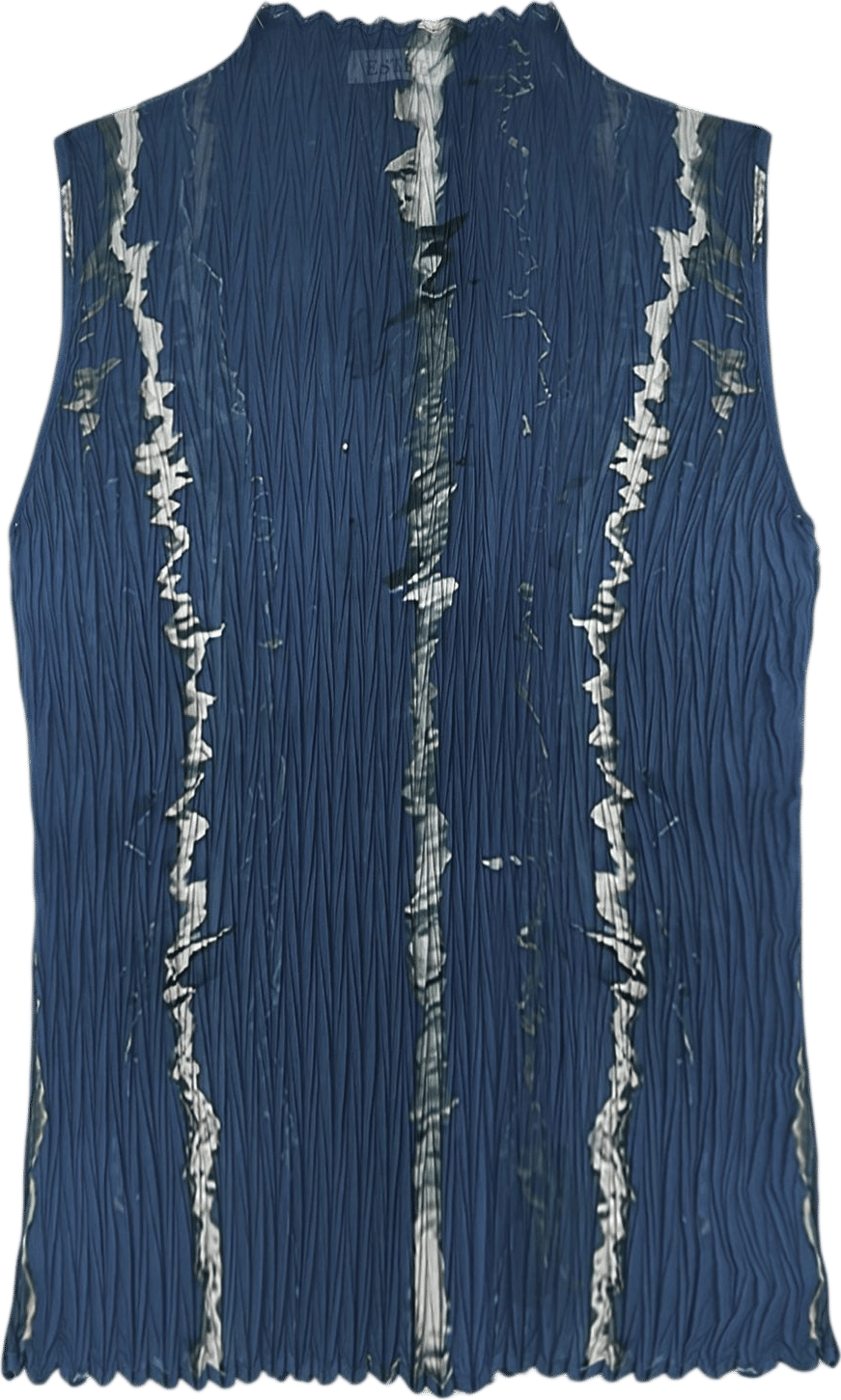 Chiffon Pleated Sleeveless Blouse
