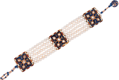 Pearl, Enamel, and Gold Bracelet (India, Late 19th Century)