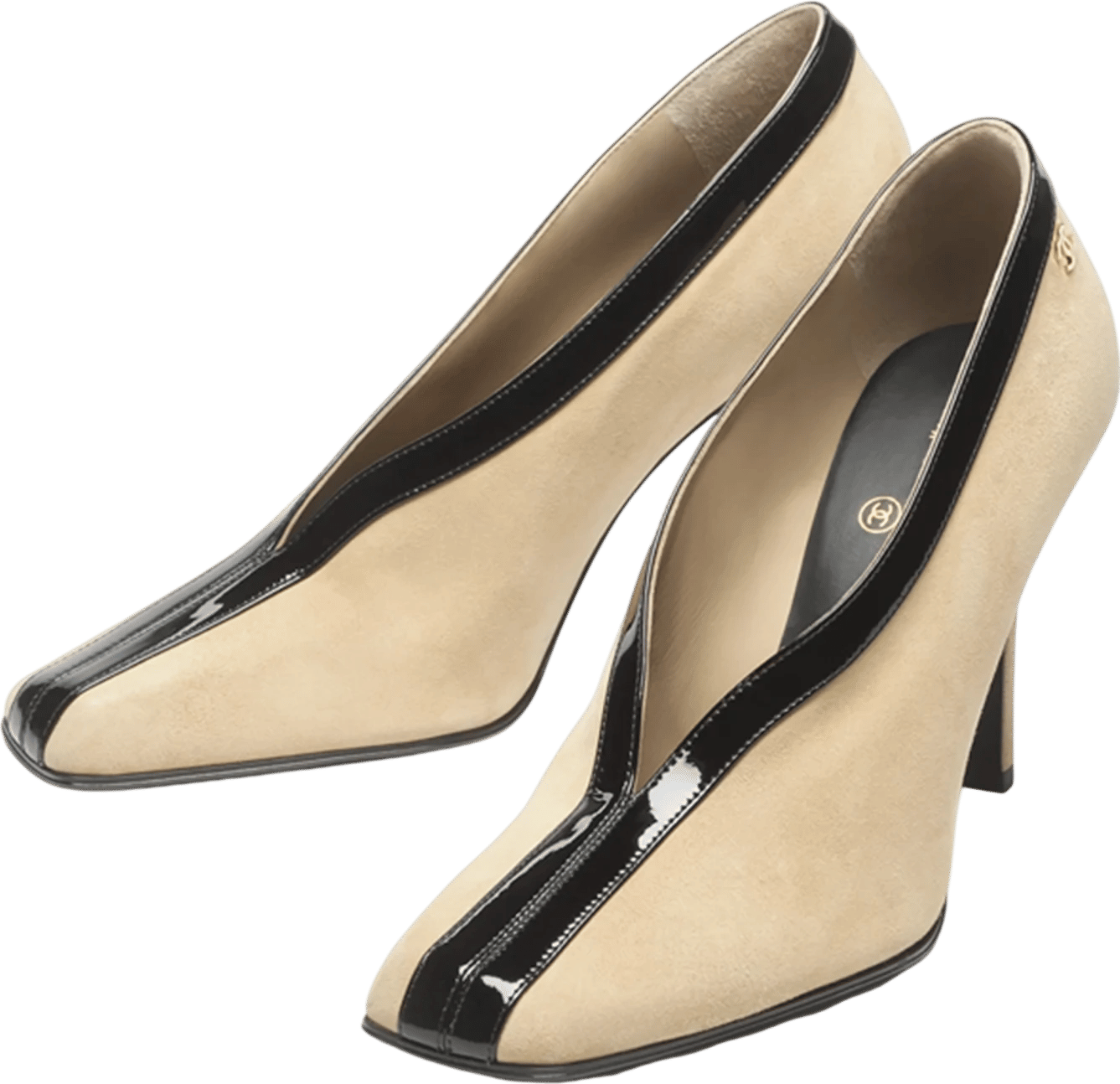 Suede Kidskin & Patent Calfskin Pumps