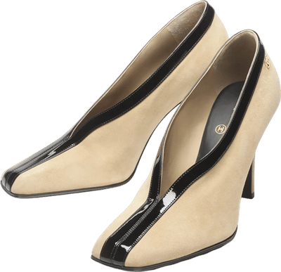 Suede Kidskin & Patent Calfskin Pumps