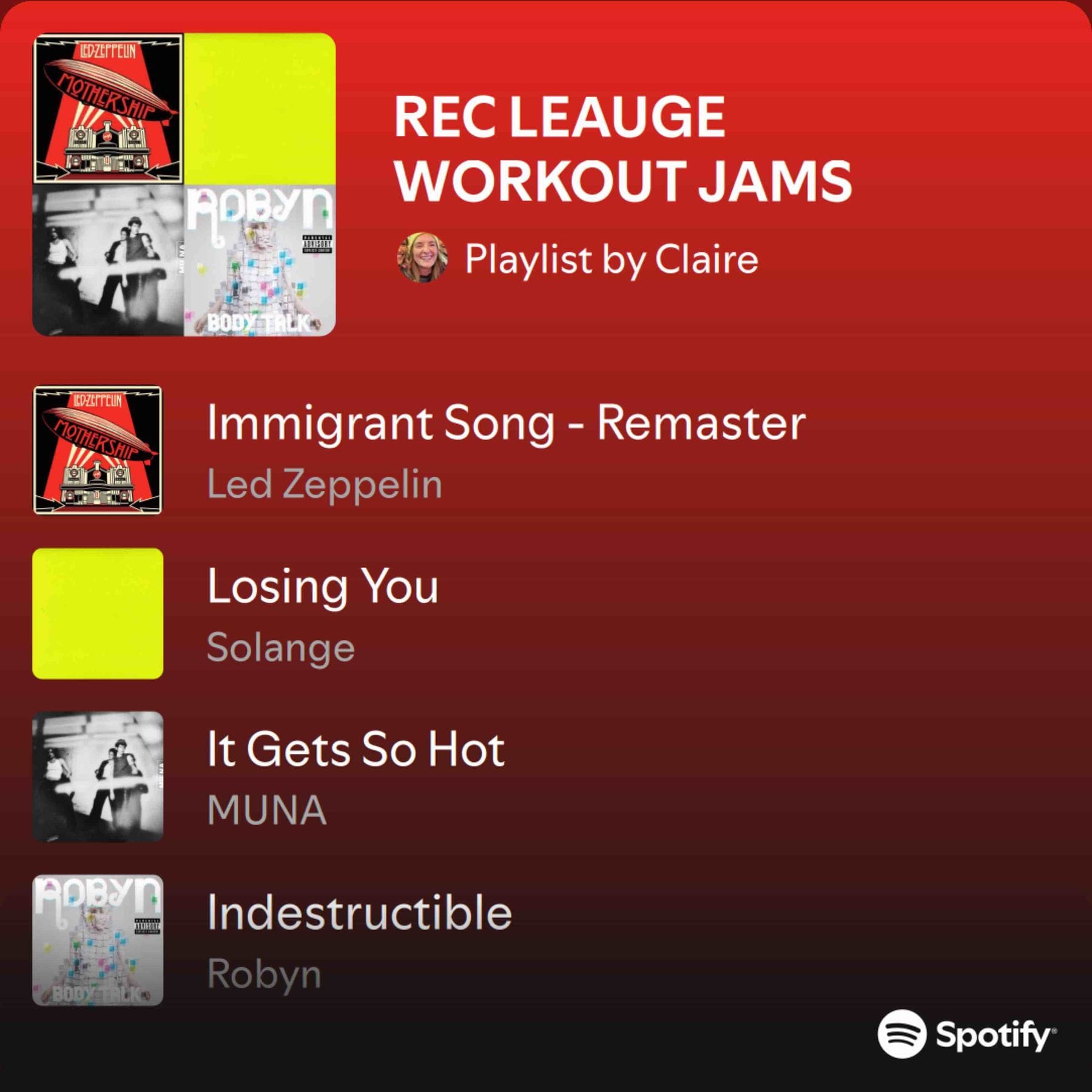 REC LEAGUE WORKOUT JAMS