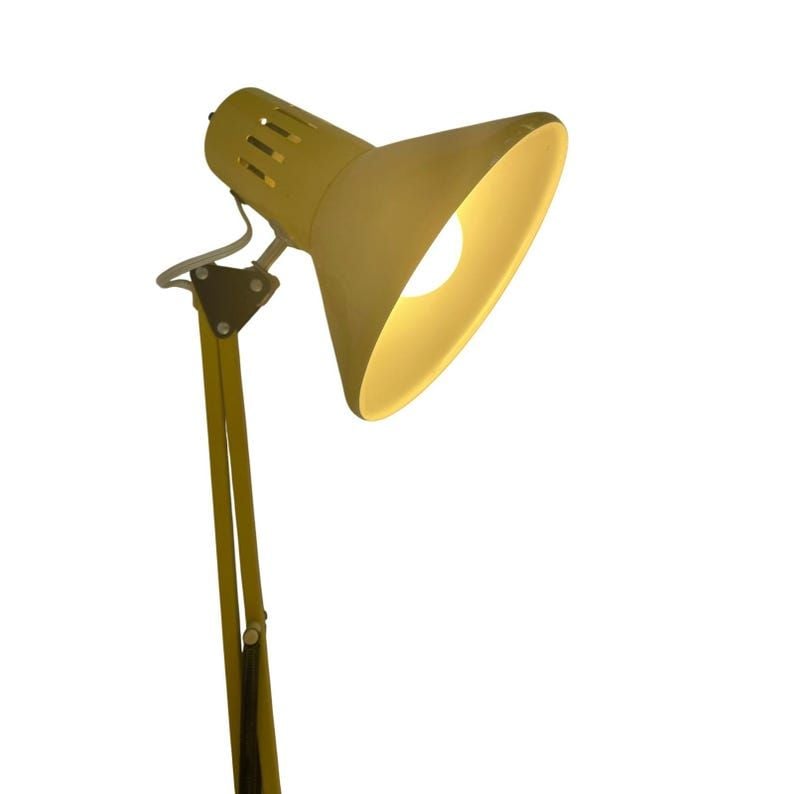 Vintage Yellow Swing Arm Desk Lamp Industrial Metal Task Architecture Light - Etsy