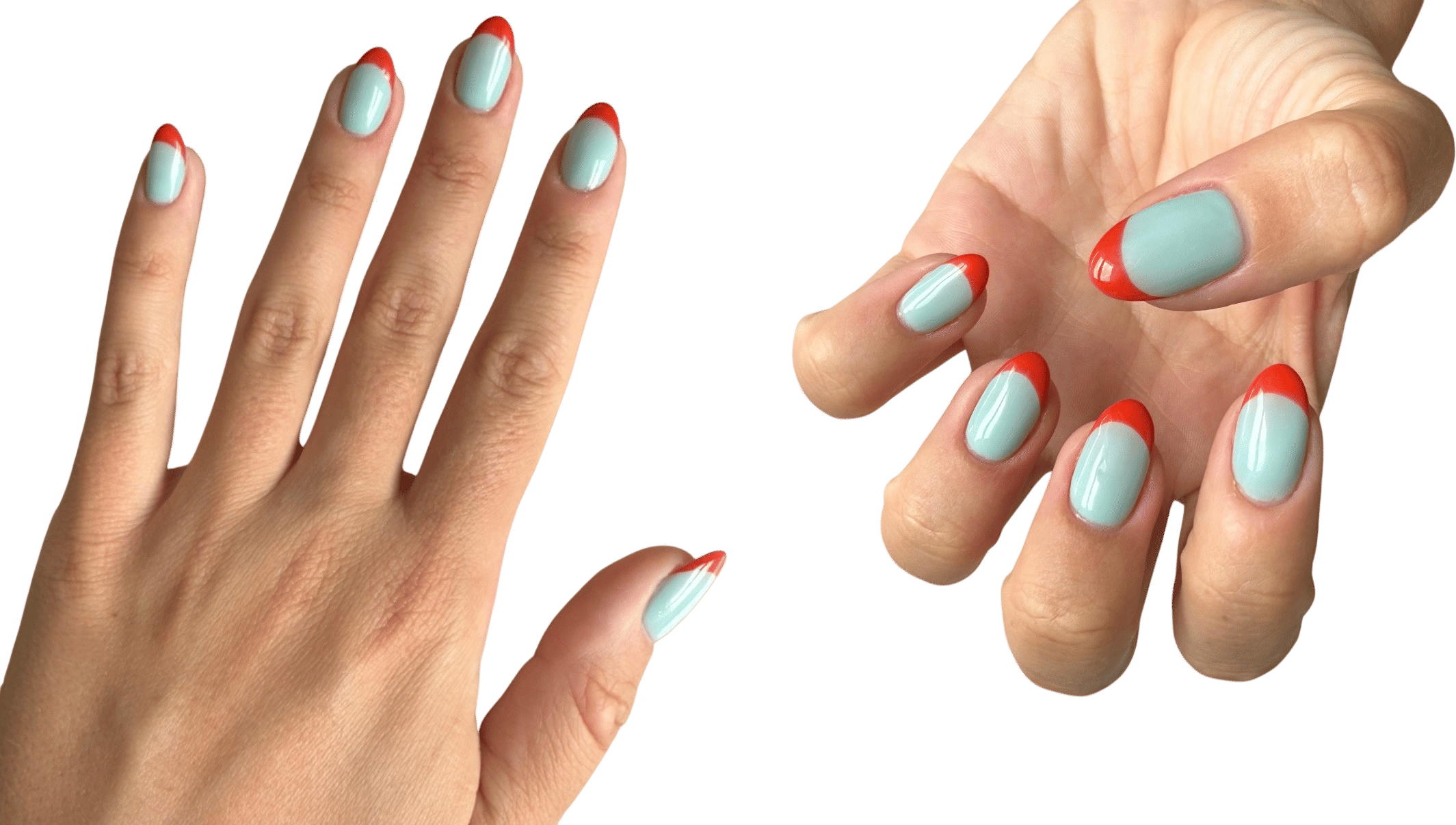 Seafoam + Tomato French Manicure 🍅🫧