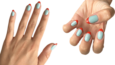 Seafoam + Tomato French Manicure 🍅🫧