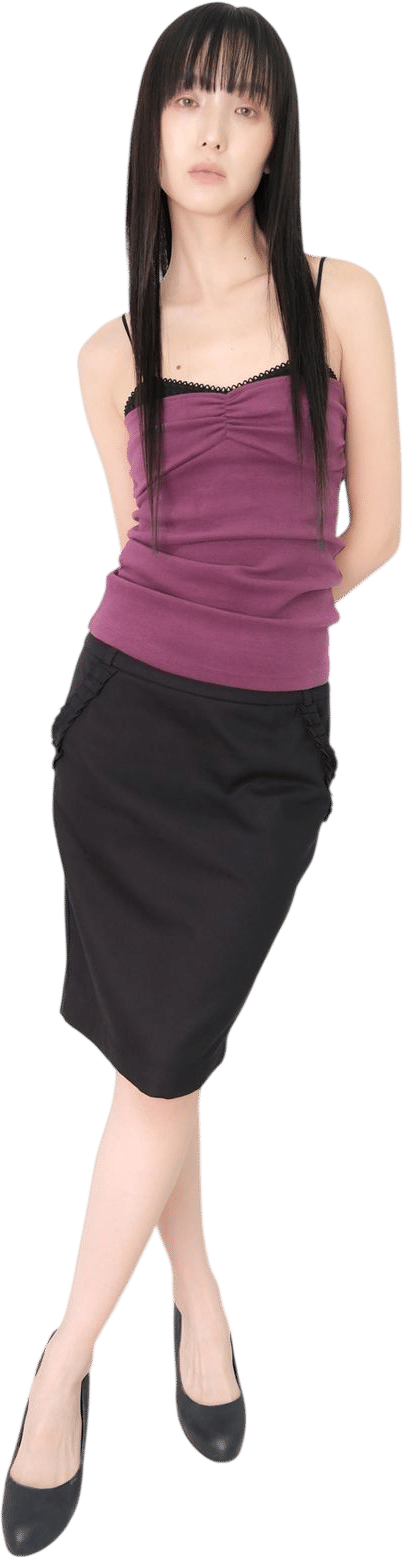 Frill Pocket Pencil Skirt