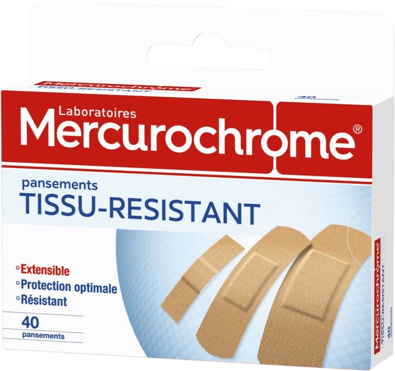 MERCUROCHROME Résistant Extensibles 40 Pansements