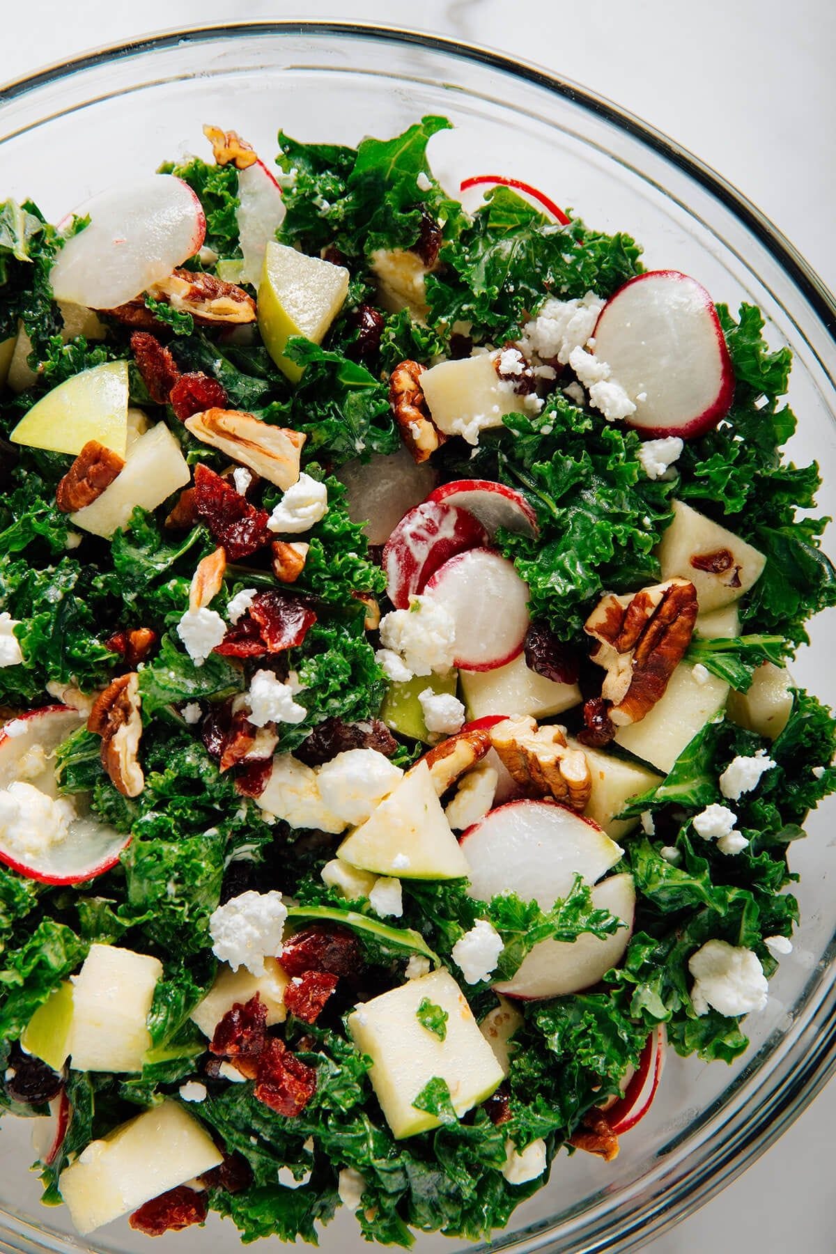 Deb's Kale Salad with Apple, Cranberries and Pecans