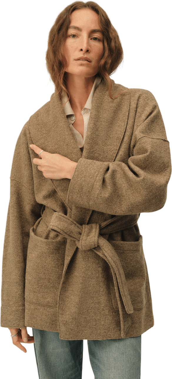 Buck Mason Felted Wool Wrap Coat