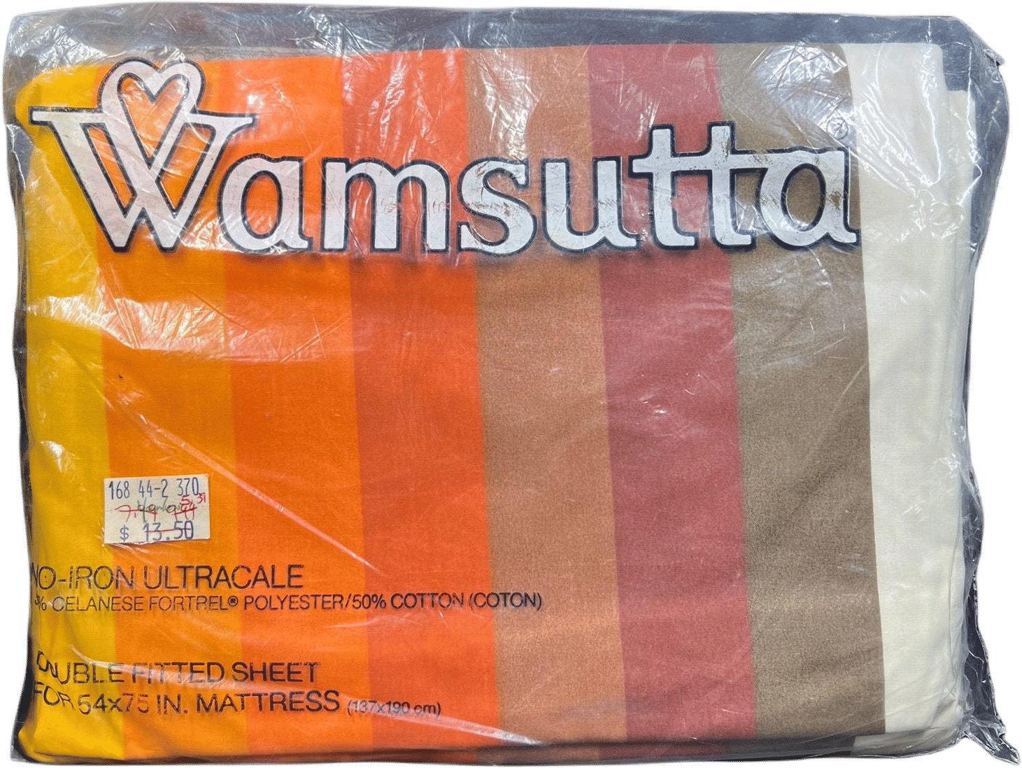 Vintage Wamsutta Tomorrow's Rainbow Double Fitted Sheet NIP Younkers
