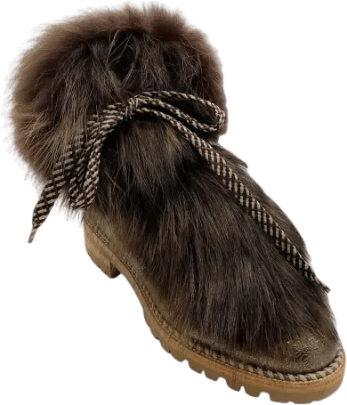 Boots Christian Louboutin Metallic size 38.5 EU in Fur - 59505722