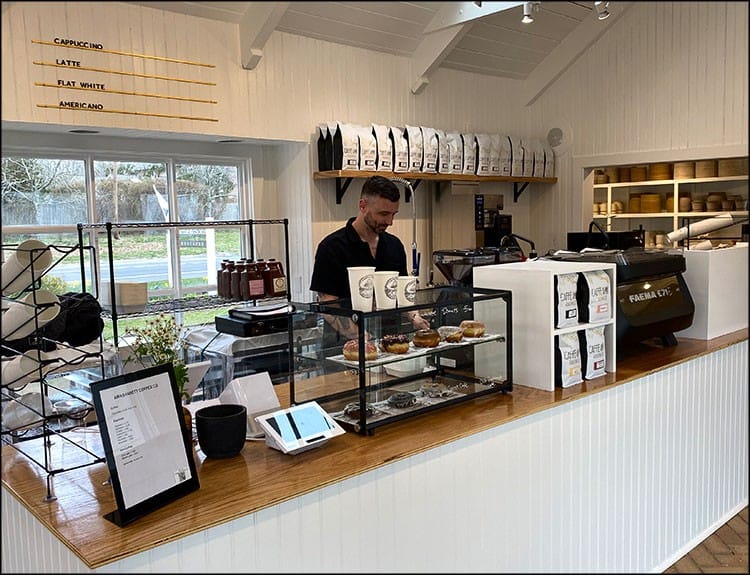 Coffee, Donuts and breath work at the landscape shop?