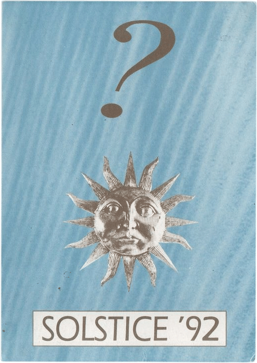 Vintage 1992 Solstice Rave Flyer
