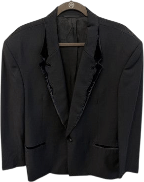 Vintage Claude Montana Black Wool Tuxedo Suit