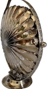 Vintage Silver Plated Folding Shell Server