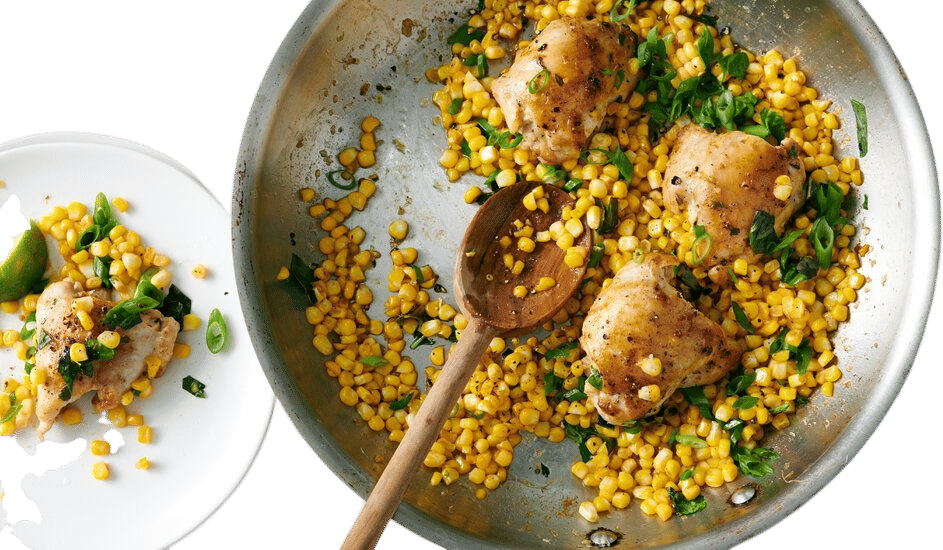 Skillet Chicken Thighs With Brown Butter Corn