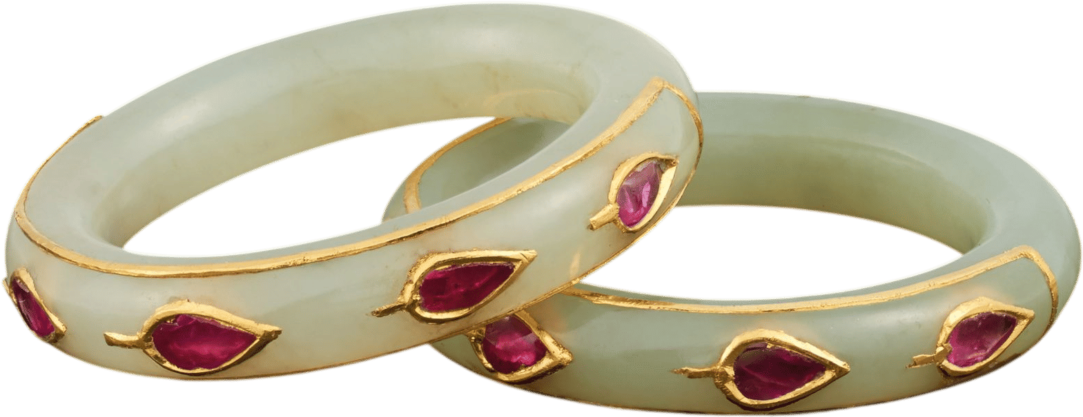 Pair of Jade Falcon Bracelets (Early 19th Century India)