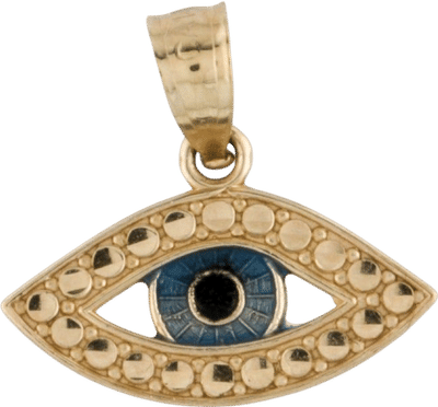 14K Yellow Gold Eye Pendant