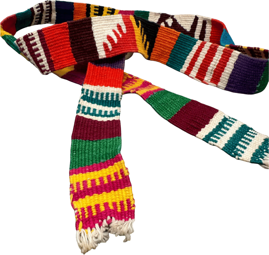 Vintage 1970s Handwoven Wool Belt