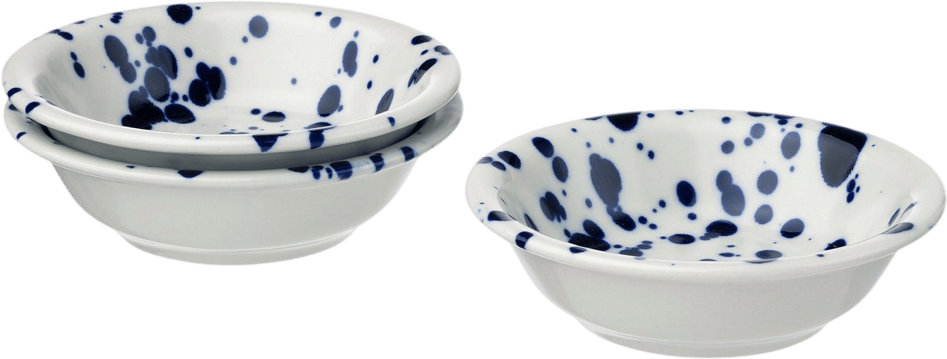 Blue Spatter Ceramic Bowls