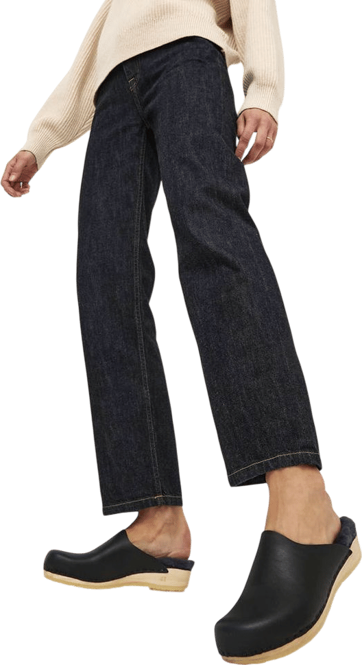 No.6 Contour Clog with Shearling on Flat Base in Indigo